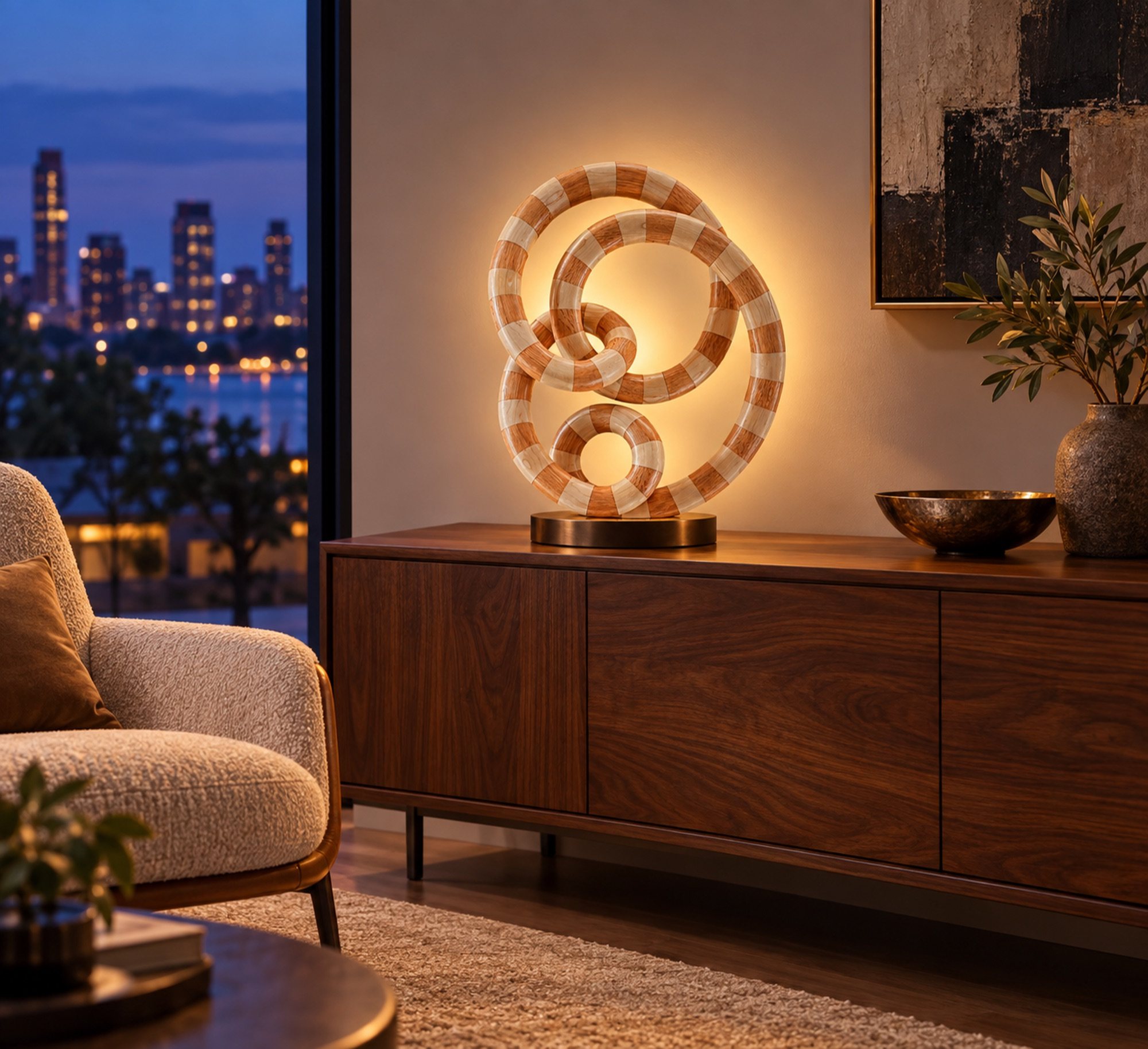 ellelle NL-TG, tabletop nested loops lamp